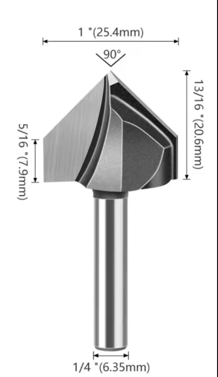 90 Degree Router Bit - Vertical