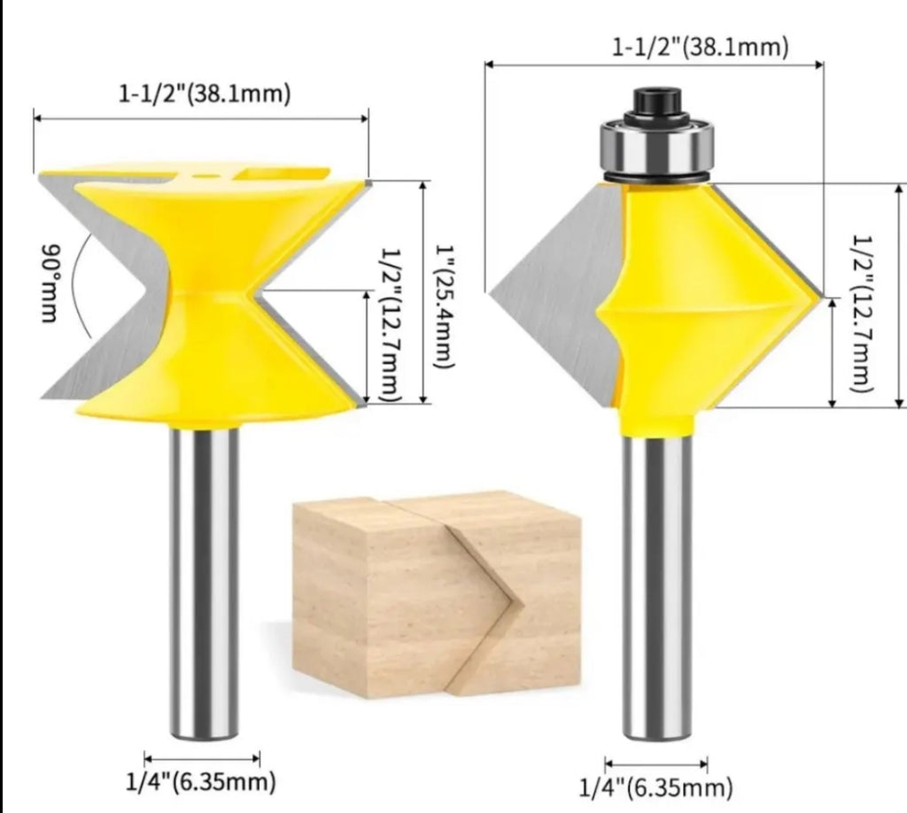 90 Degree Router Bit - Male Horizontal
